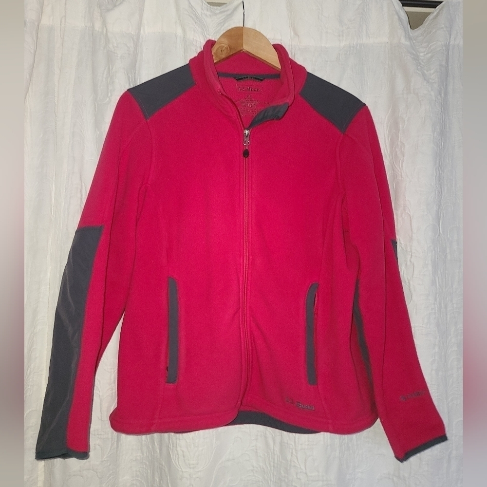 LL Bean Fleece Polartec Wind Pro Full Zip Jacket Womens Size Medium pink